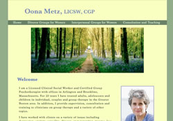 Oona Metz is a Certified Group Psychotherapist and Licensed Clinical Social Worker treating adults, adolescents and children in individual, couples, and group therapy in the Greater Boston area
